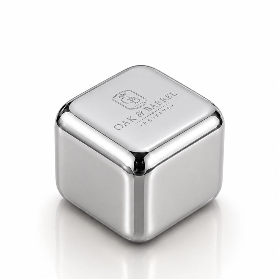 Silver Stainless Steel Ice Cubes - Custom Stickers Now