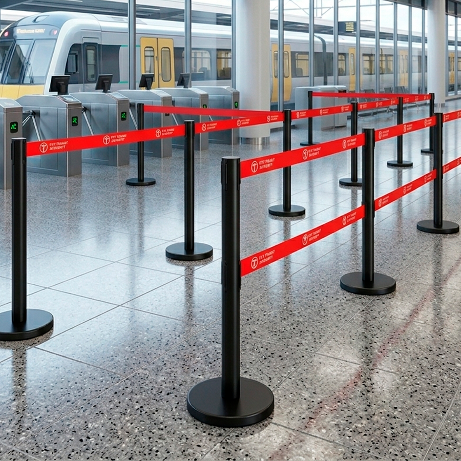 Dual Belts Stanchions - Custom Stickers Now