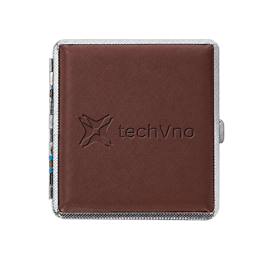 Leather Grain Metal Cigarette Cases - Custom Stickers Now