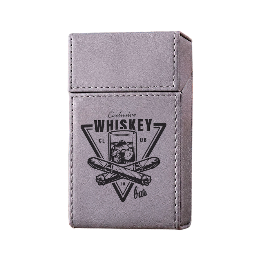 Flip Top PU Leather Full Bag Cigarette Cases - Custom Stickers Now