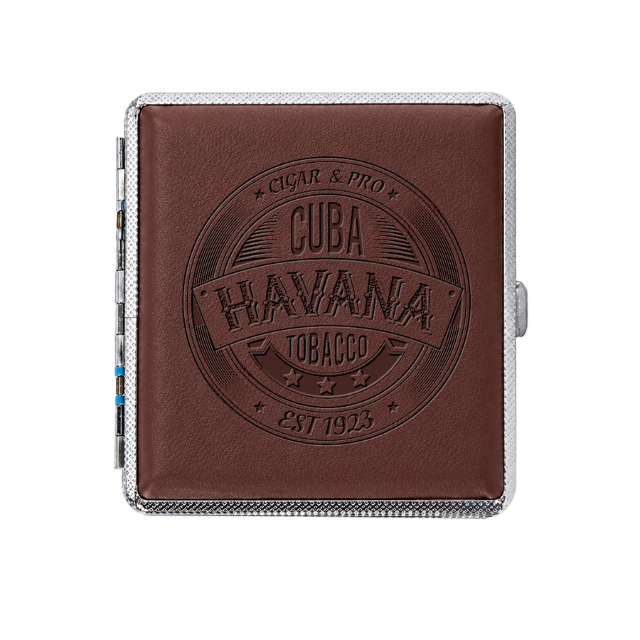 Leather Grain Metal Cigarette Cases - Custom Stickers Now