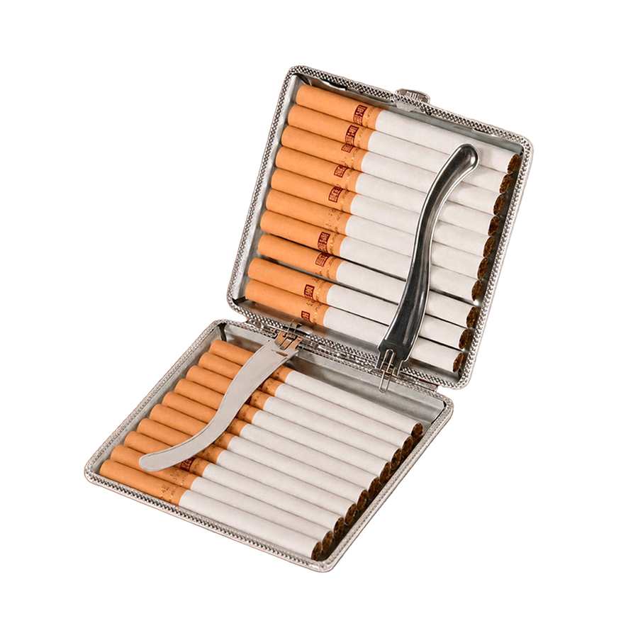 Leather Grain Metal Cigarette Cases - Custom Stickers Now