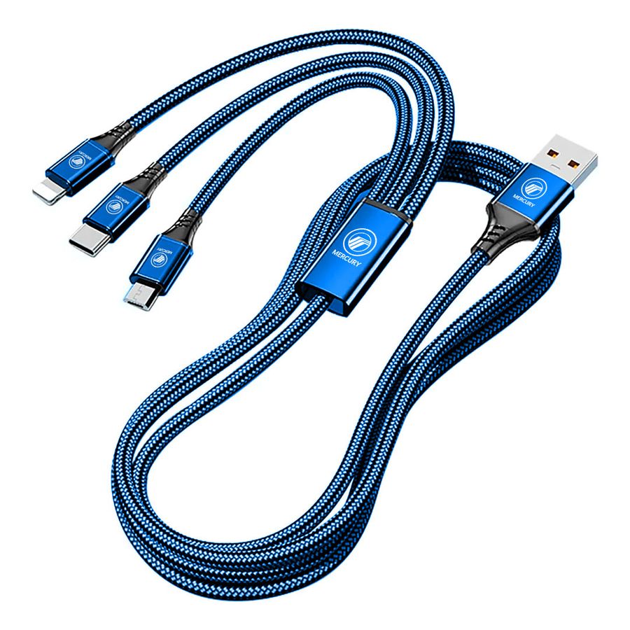 Nylon Braided 3-in-1 Charging Cables - Custom Stickers Now