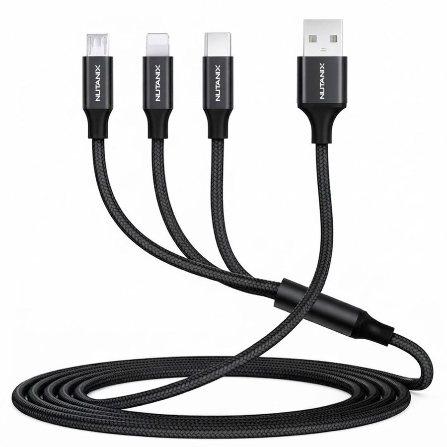 Nylon Braided 3-in-1 Charging Cables - Custom Stickers Now