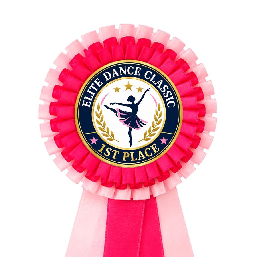 2 Tier Rosette Buttons - Custom Stickers Now