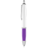Curvy Retractable Plastic Ball Pen Purple