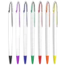 Blue White Retractable Blank Ball Pen